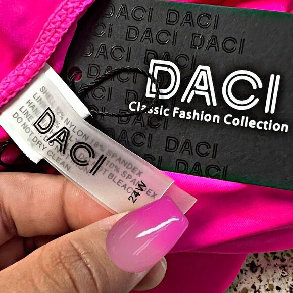 DACI Full Coverage One Piece Swimsuit Ruffle Sleeveless Pull-One Plus Size 24W - Picture 9 of 9